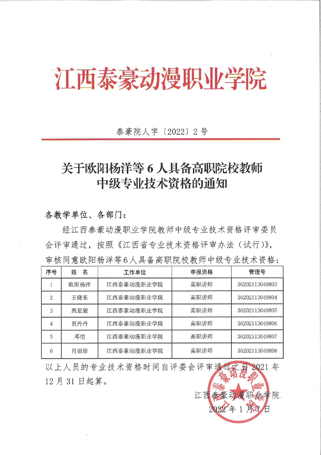 2 关于欧阳杨洋等6人具备高职院校教师中级专业技术资格的通知(1)_page-0001.jpg